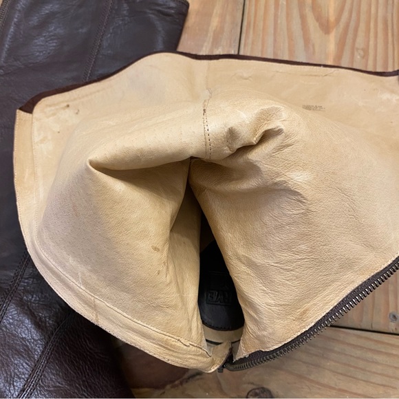 FRYE Steffi Leather Zip Tall Boot in Brown - Picture 7 of 12